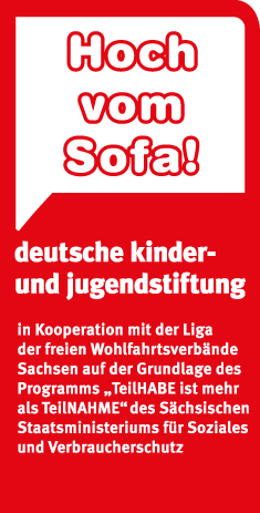 Label "Hoch vom Sofa"
